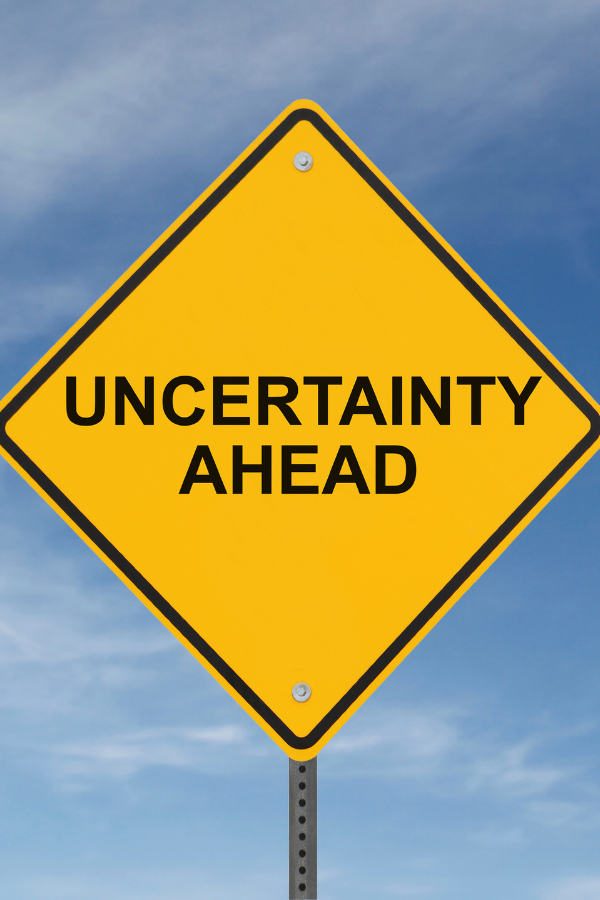 A road sign stating "uncertainty ahead" #TrustTheProcess LiveLifeToTheFullest