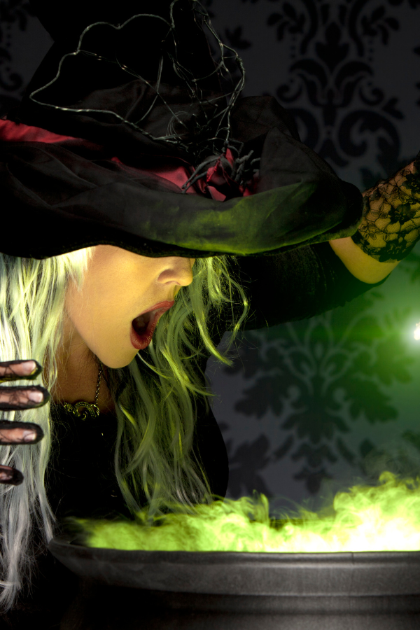 A witch brewing on a pot #HalloweenParty #HalloweenThemes