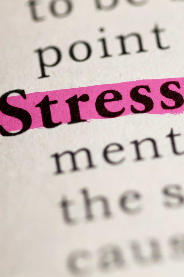 The word "stress" highlighted in pink #EmotionalIntelligence #BetterHabits