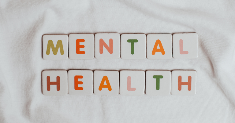 The phrase "mental health" written using blocksk #MentalHealth #MentalIssues