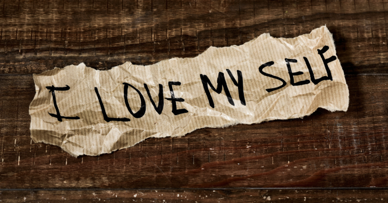 "I love myself" written on a crumpled paper #LoveYourself #SelfLove