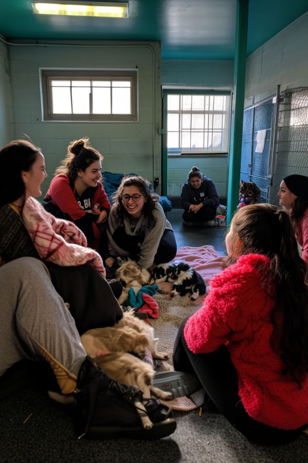 People hanging out at a shelter #FriendshipLove #MyGirlfriendsAreMyBoyfriends