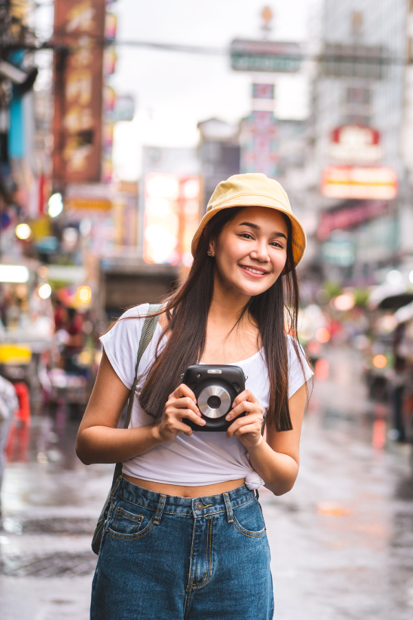 A pretty woman walking down the street, exuding main character energy #MainCharacterEnergy #MainCharacter