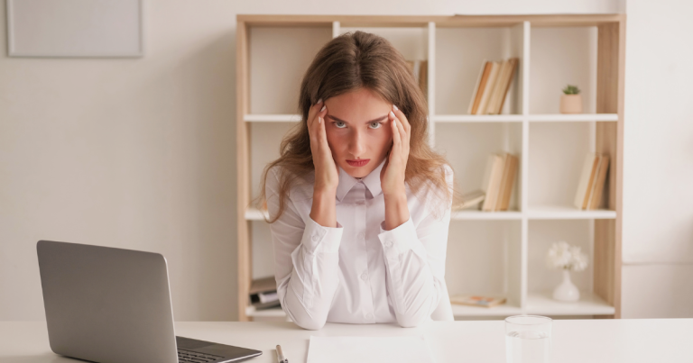 A woman feeling angry at work #LetGoOfAnger #SayNoToAnger