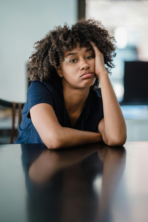 A woman feeling bored