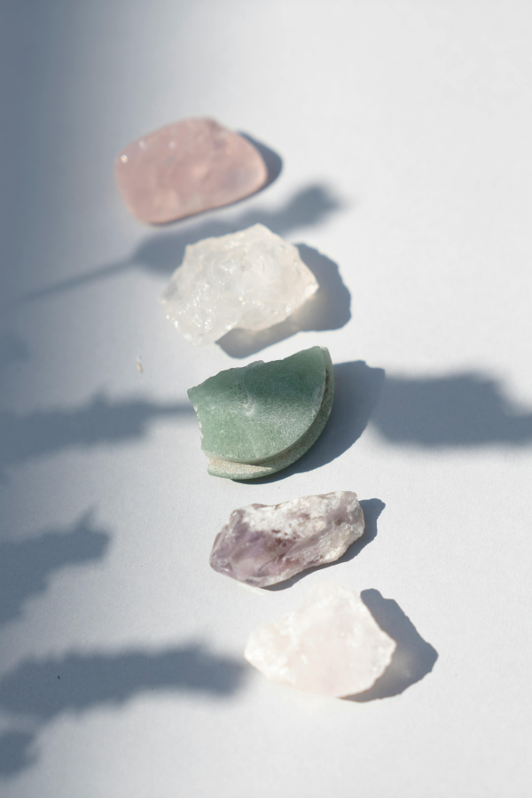 Crystals ligned up for healing