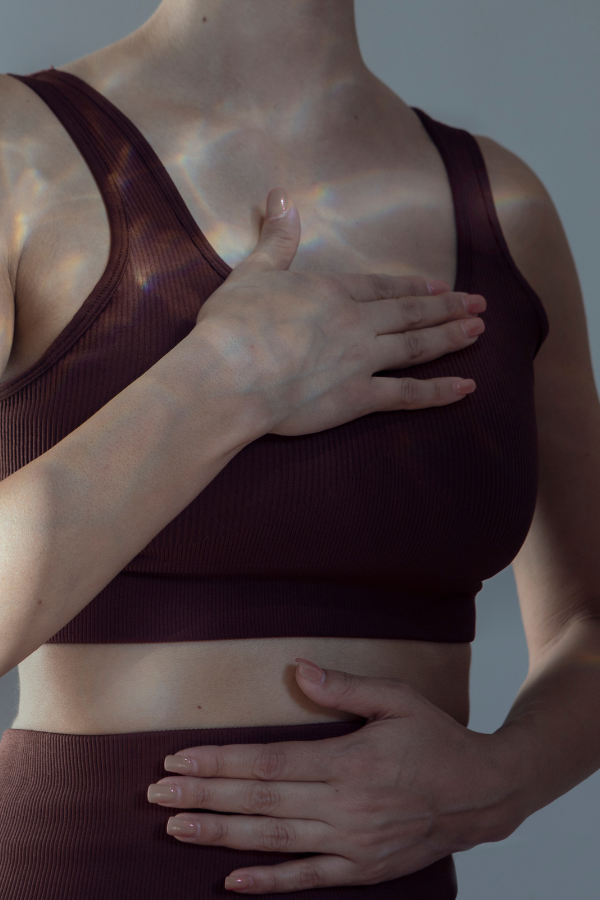 A woman feeling relaxed and healed