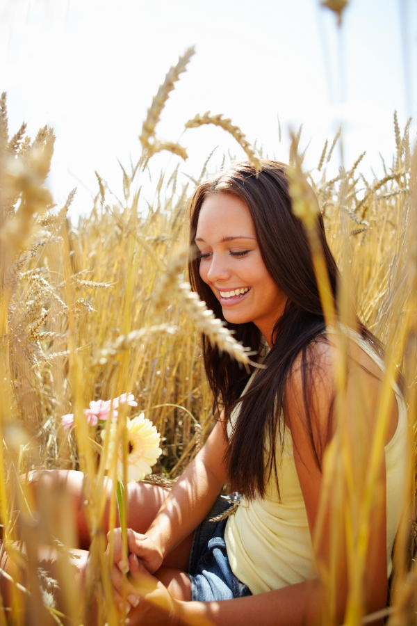 A woman feeling relaxed and healed