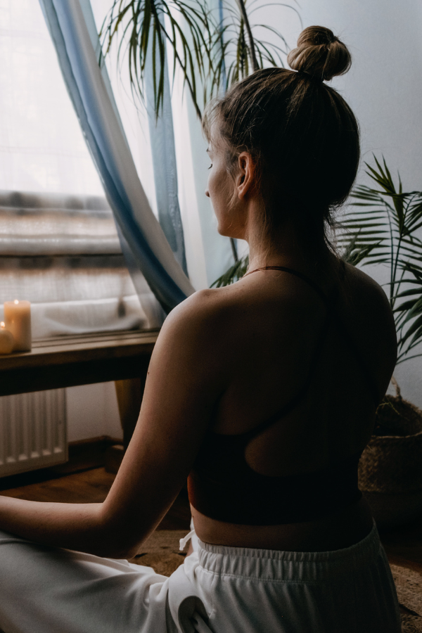 A woman feeling relaxed and healed