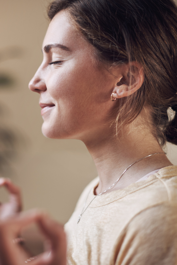 A woman feeling relaxed