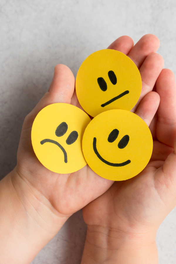 Three emojis showing different emotions