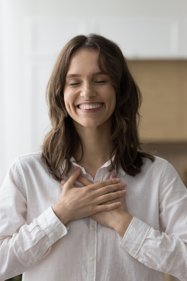 A woman feeling relaxed