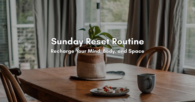 A poster for Sunday Reset Routine