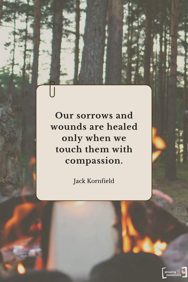 Our sorrows and wounds are healed only when we touch them with compassion. — Jack Kornfield From quotes about self-healing
