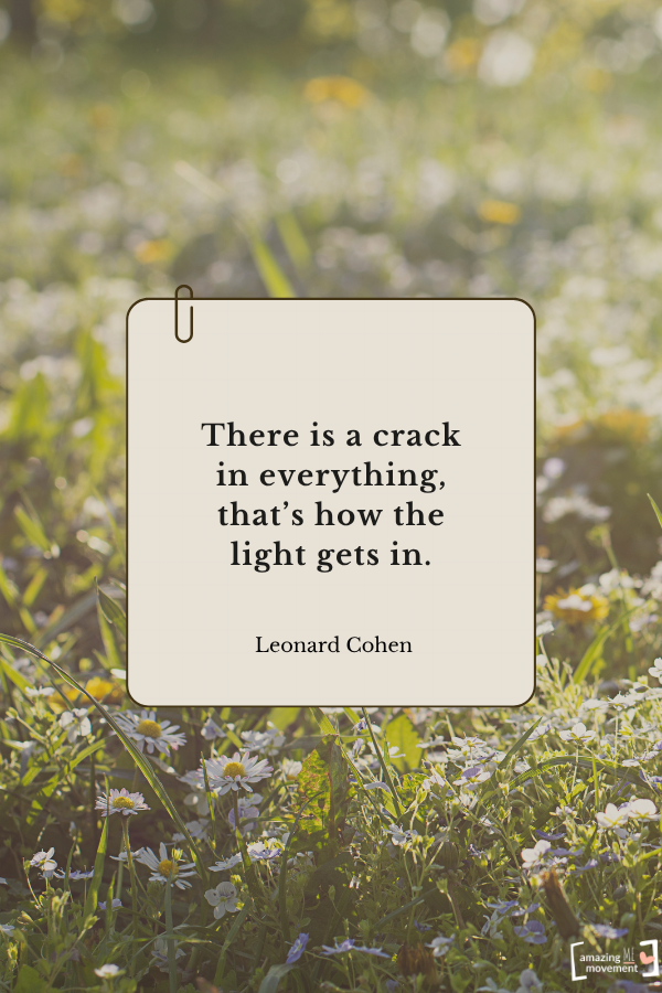 There is a crack in everything, that’s how the light gets in.
— Leonard Cohen