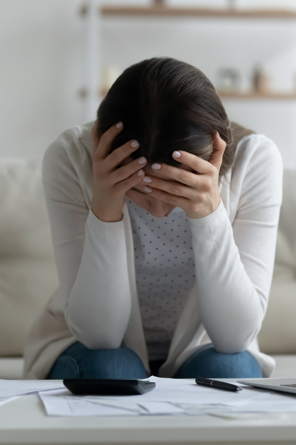 A woman feeling lost with life, feeling frustrated