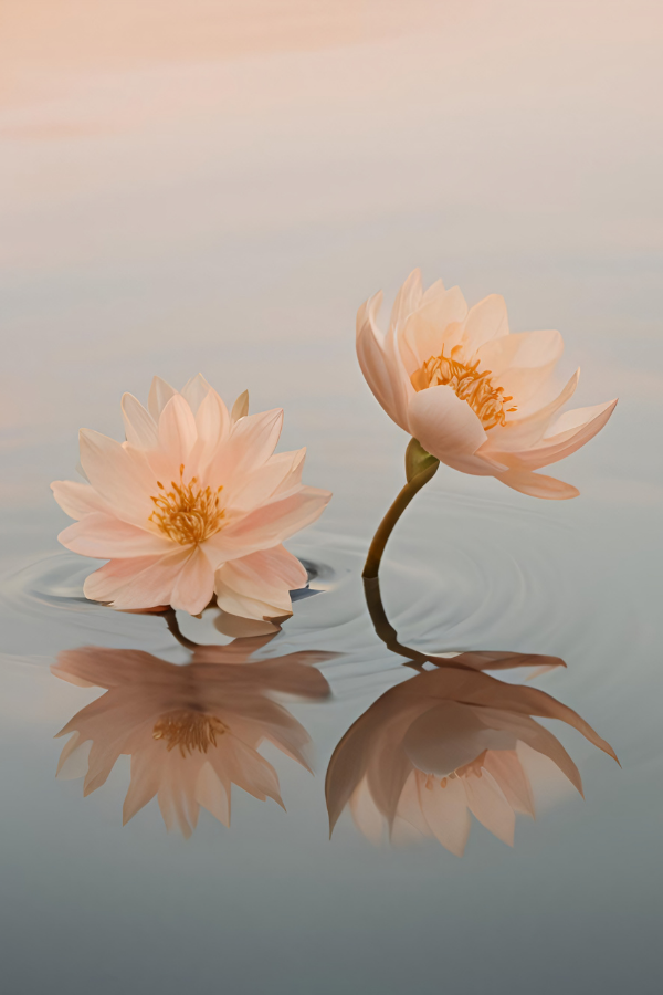 Two beautiful flowers at different growth phases