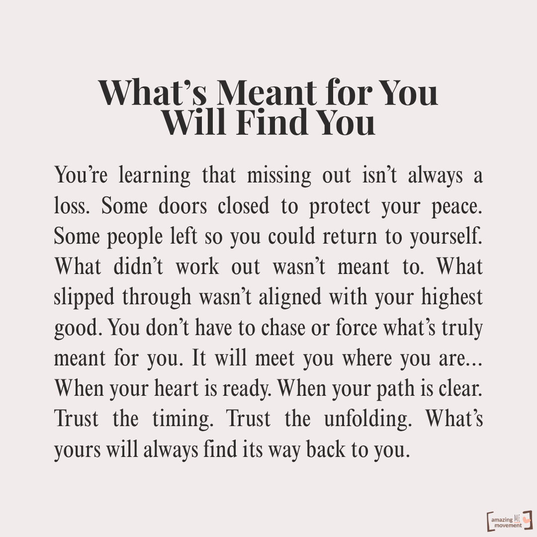 What's meant for you will find you #alignment