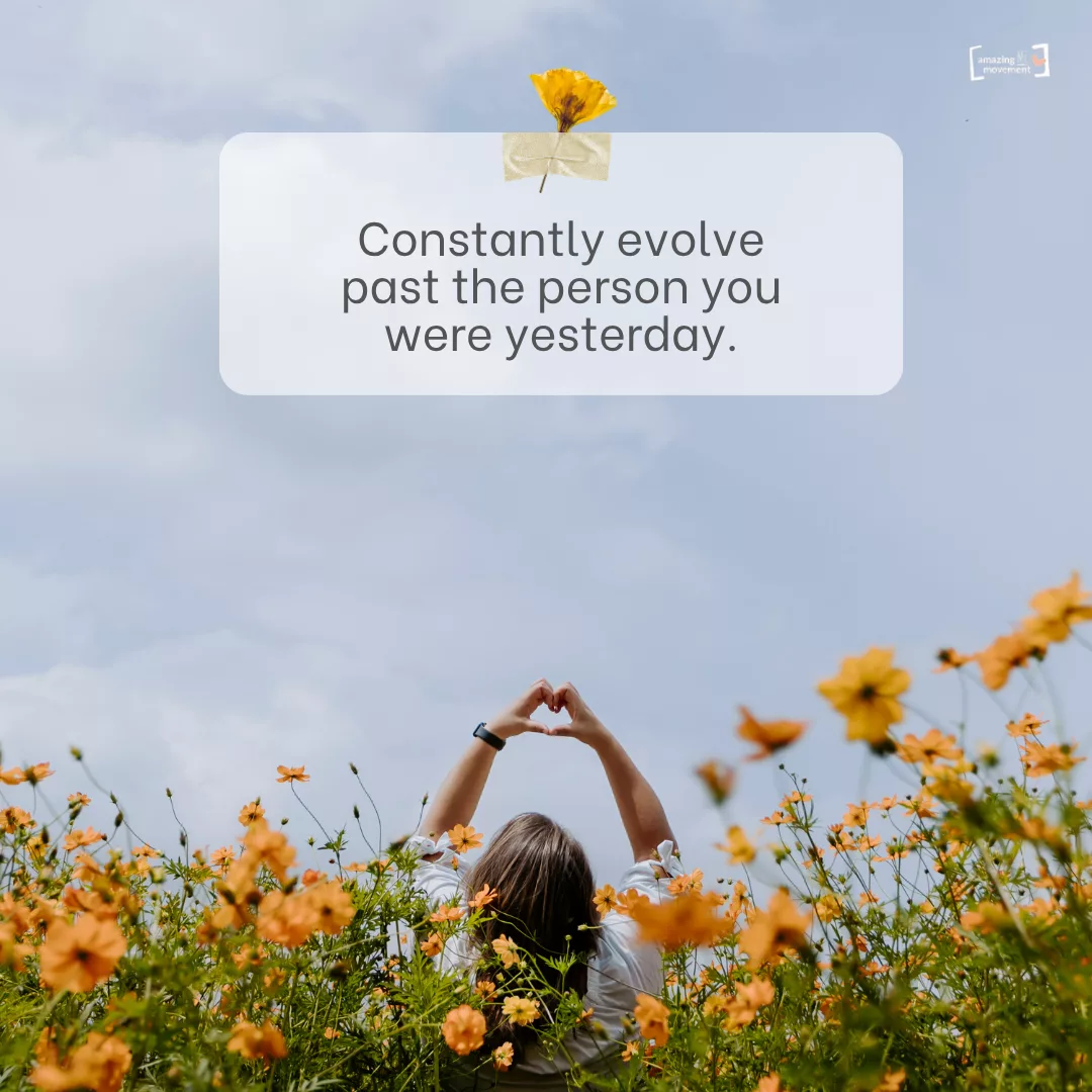 Don’t compete with anyone—just grow beyond who you were. Let this quote inspire your daily transformation. 💛 #PersonalEvolution #GrowthMindset #AmazingMeMovement