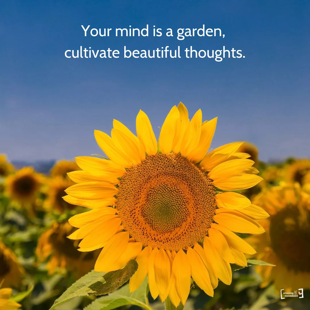 Your thoughts shape your reality. Save this sunny reminder to choose positivity and nurture inner peace. 🌻 #PositiveThinking #MentalHealth #AmazingMeMovement
