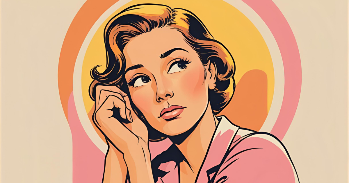 An illustration of a woman wondering how to build self-discipline