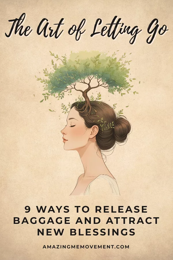 A poster for The Art of Letting Go: 9 Ways To Release Emotional Baggage
