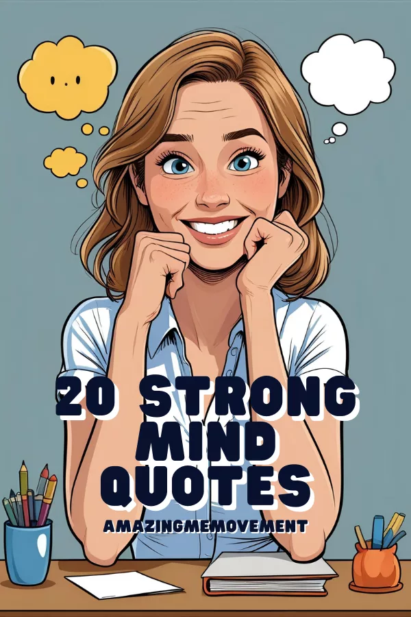 A poster about 20 strong mind quotes