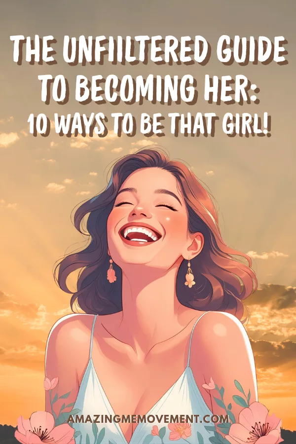 A poster for The Unfiltered Guide to Becoming Her: 10 Ways to Be THAT Girl