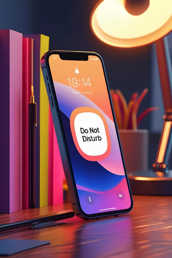 A smartphone displaying 'Do Not Disturb' mode on a desk, symbolizing the importance of setting boundaries for emotional wellness.