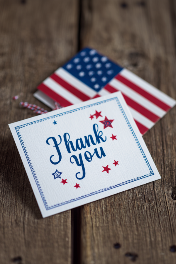A thank you card for independence day