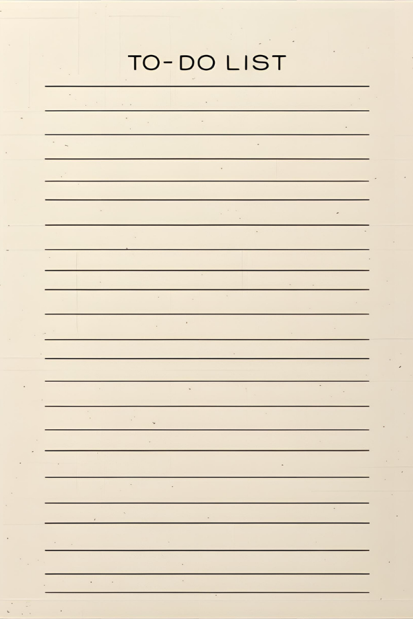 A blank cream-colored to-do list with simple black lines and minimal design, ready to be filled with tasks or daily habit goals