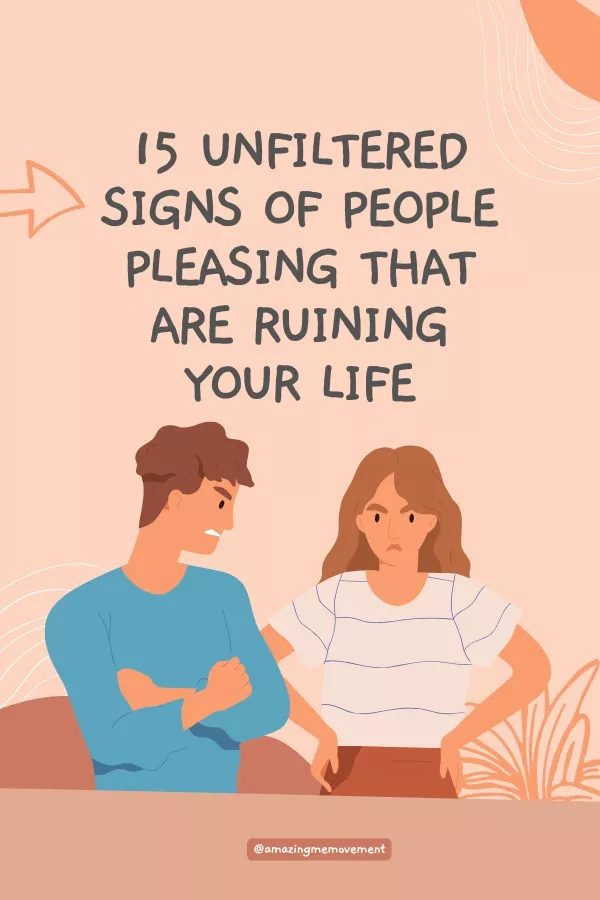 A poster about signs of people pleasing