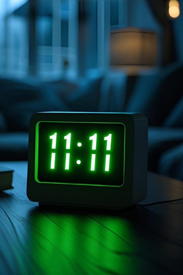 A digital clock showing 11:11