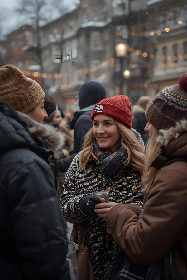A pretty girl out and about with her friends