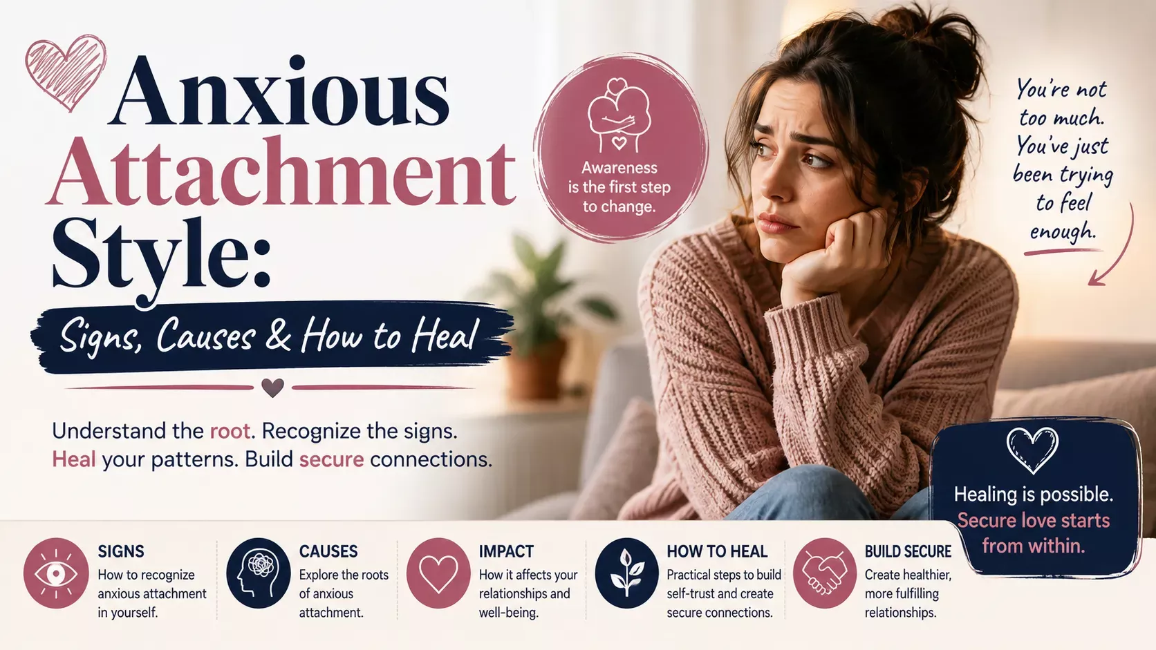 Anxious Attachment Style: Signs, Causes & How to Heal
