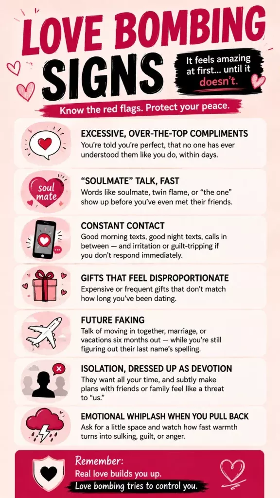 love bombing signs